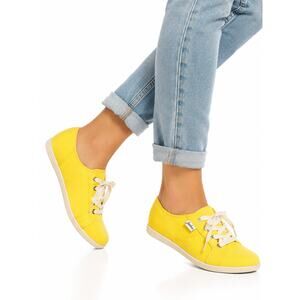 Zodiac Love Womens Yellow Canvas Sneakers Size 7 Lace Up Casual Shoes NWOT